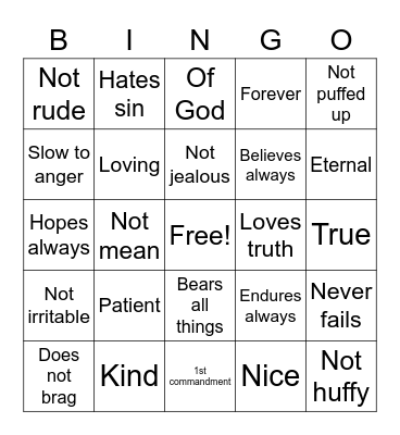 Love is ❤️ Bingo Card