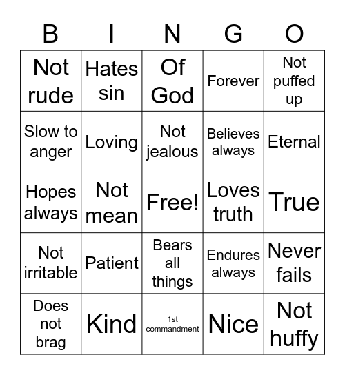 Love is ❤️ Bingo Card