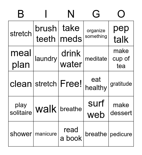 SELF CARE BINGO Card