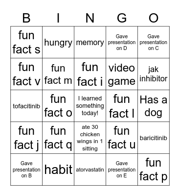 Symposium Bingo! Bingo Card