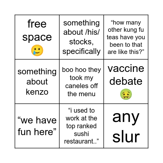 i hate capitalism Bingo Card