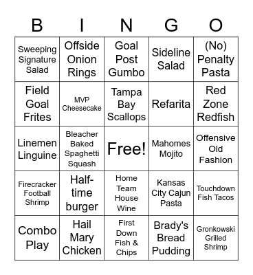 SUPERBOWL BINGO Card