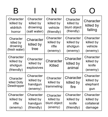 CoC Bingo Card