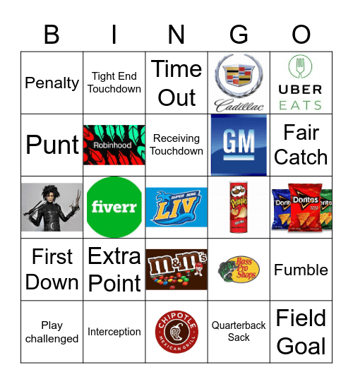 SUPER BOWL BINGO Card