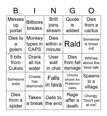 SPEED STUMBLES WITH BZ Bingo Card