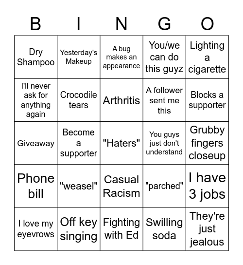 cmc live Bingo Card