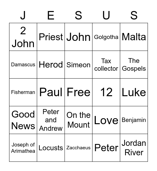 BIBLE TRIVIA! Bingo Card