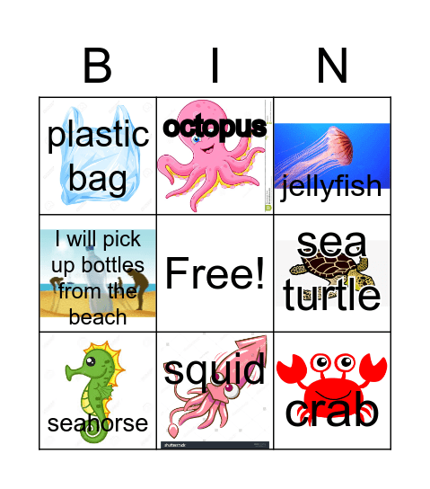 Wonders of the sea Bingo Card