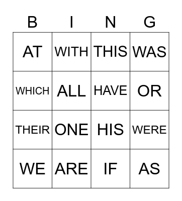 HEART WORD BINGO - B Bingo Card