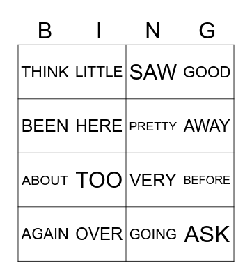 HEART WORD BINGO - D Bingo Card