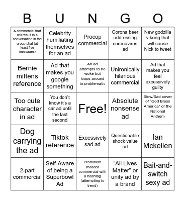 Jason Bungo board Bingo Card