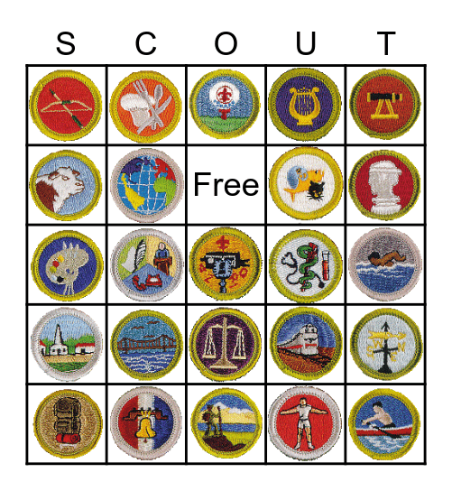 Merit Badge Bingo Card