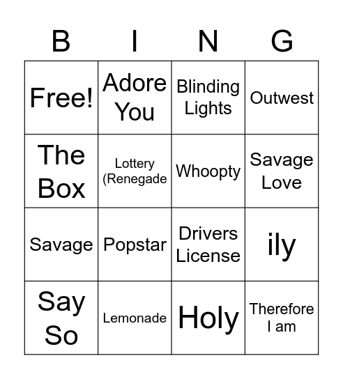 Marketing Club Bingo Card