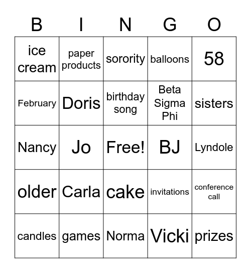 Preceptor Delta's Birthday Day Game Bingo Card