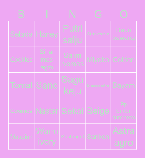 lulu Bingo Card