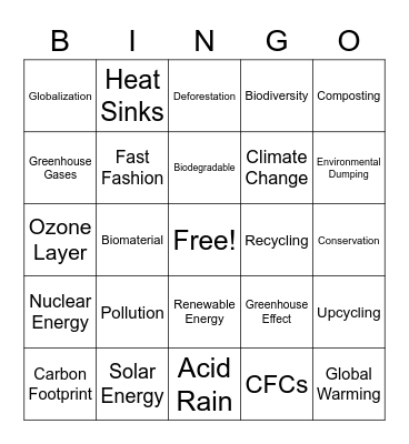 ECGA BINGO Card