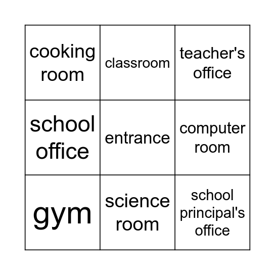 Unit 8: This is my favorite place Bingo Card