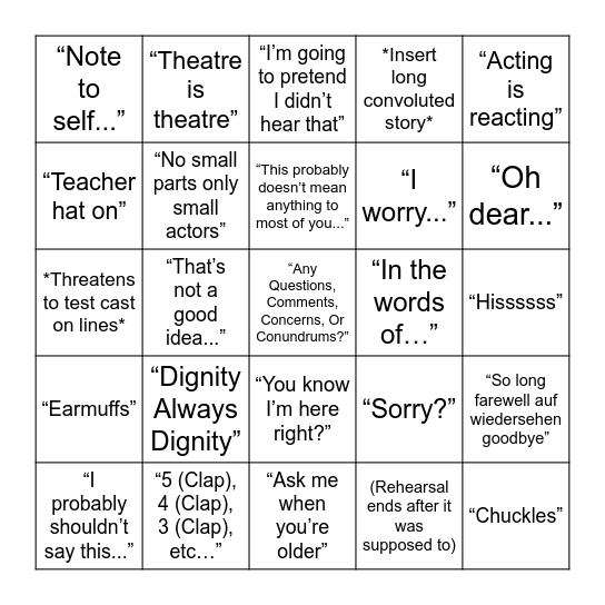 McGuinness Bing Bingo Card