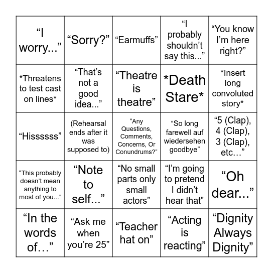 McGuinness Bingo Card