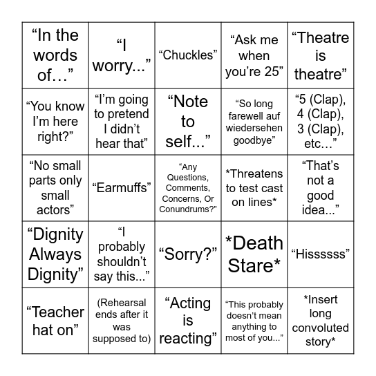 McGuinness Bingo Card