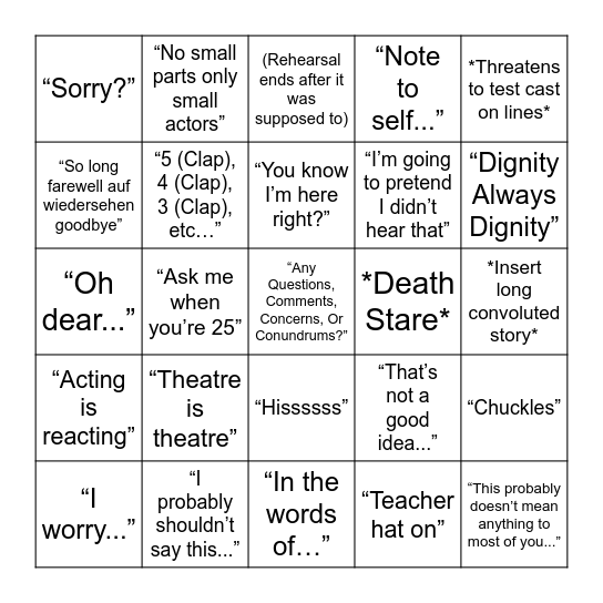 McGuinness Bingo Card