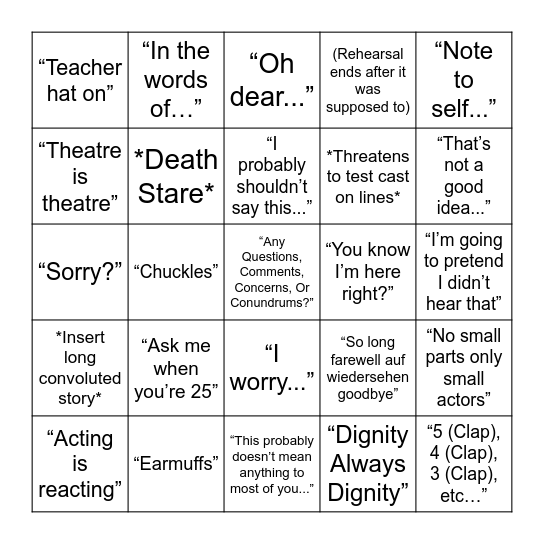 McGuinness Bingo Card