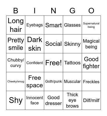 Things my O Bingo Card
