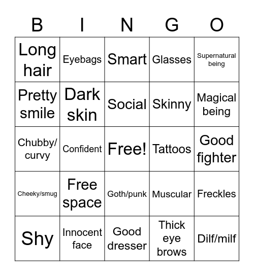 Things my O Bingo Card