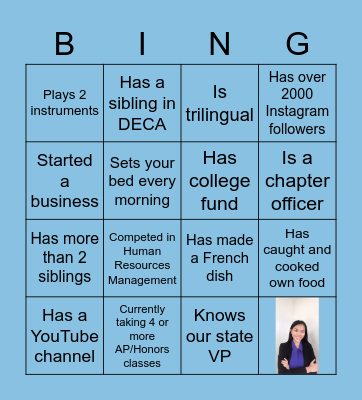 DECA Competition Bingo Card