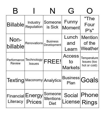 IGNITE Bingo Card
