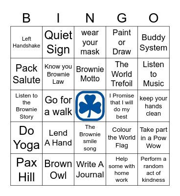 Brownie  Bingo Card