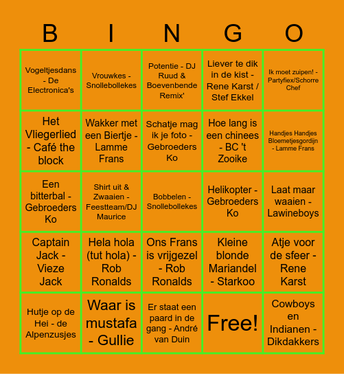 Carnavals bingo ronde 2 Bingo Card