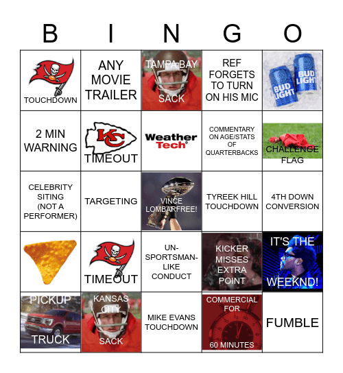 SUPER BOWL LV BINGO Card