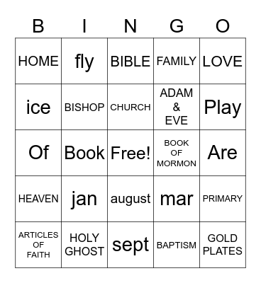 LDS Bingo Card