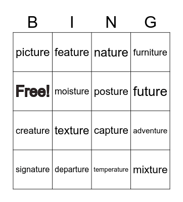 Nature Bingo Cards on Bingo Baker