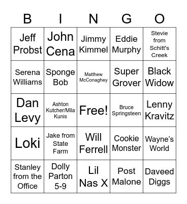 Super Bowl LV Bingo Card