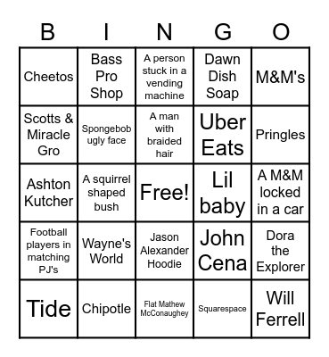 BIG FOOTBALL PARTY Bingo Card