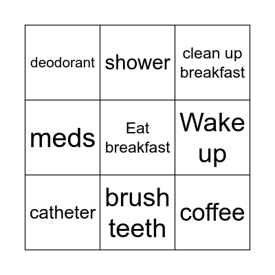 Monday Bingo Card