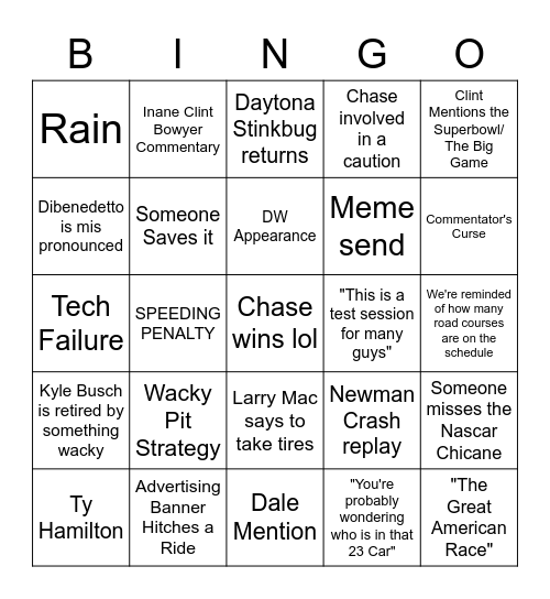 Buschhhhhhh Clashhhhhhh Bingo Card