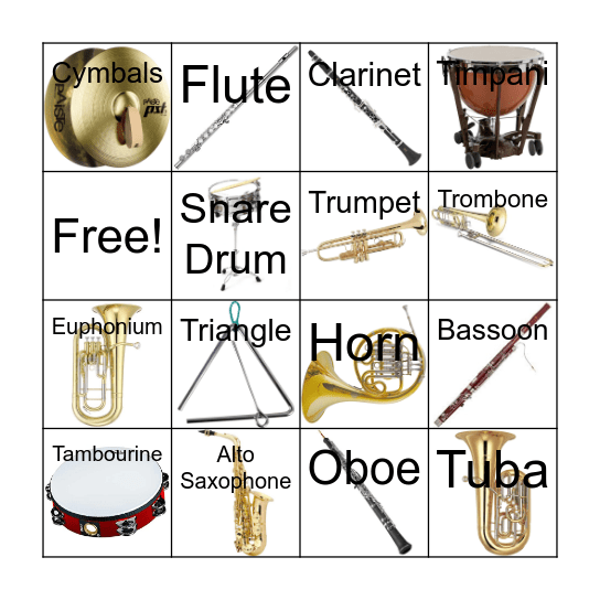 Instruments! Bingo Card