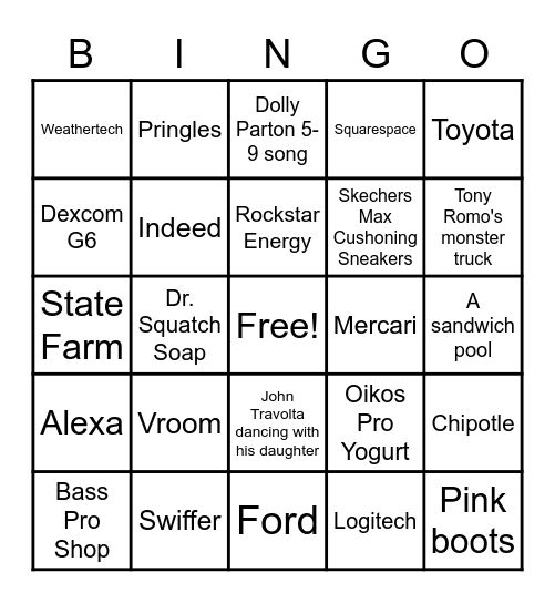 BIG FOOTBALL PARTY Bingo Card