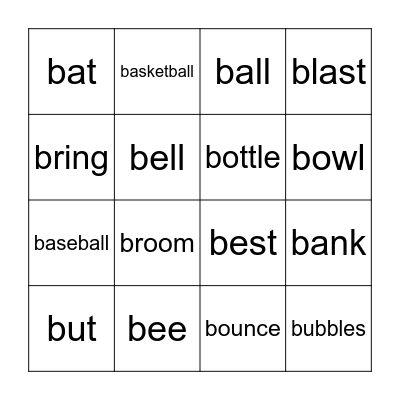 B BINGO Card