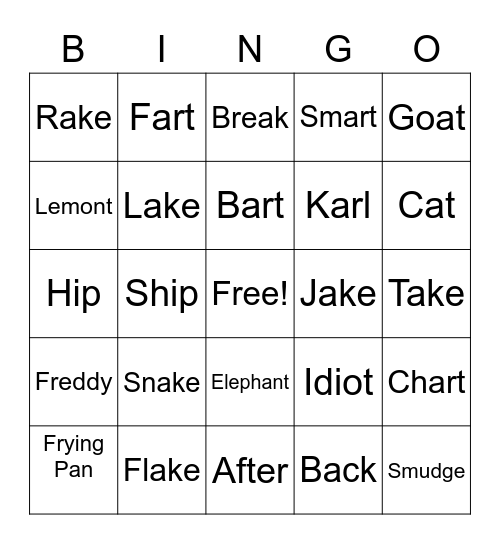 Chocolate Bingo Card