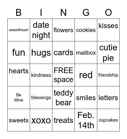 Valentine's Day Bingo Card