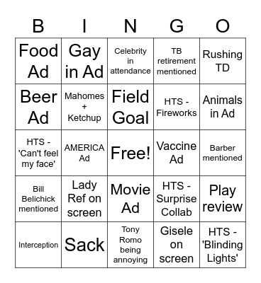 BIG GAME Bingo Card