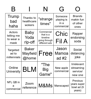 Flotsam football league banjo Bingo Card