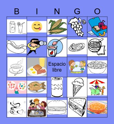 Unidad 3 Lección 1 - Mi comida favorita Bingo Card