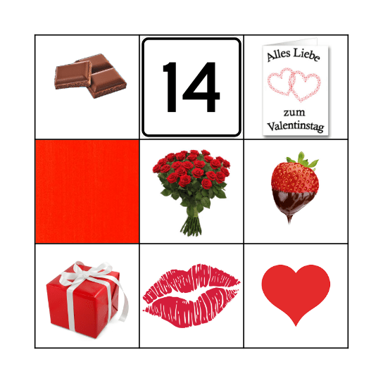 Valentinstag Bingo Card