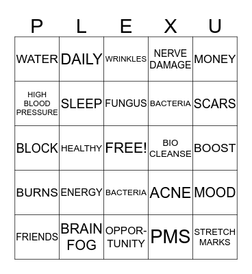 PLEXUS Bingo Card