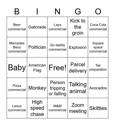 Quaranteam Commercial Bingo Card